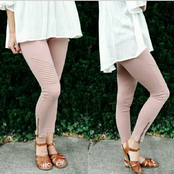 ⚜final price Mauve/dusty rose moto pants - Picture 5 of 5